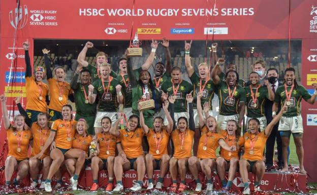 South Africa's men and Australia's women win the World Rugby Sevens Series in Seville