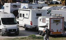 Motorhomes start to move on as overnight parking is banned next to Malaga's Martín Carpena sports arena