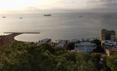 Empty cruise ship, 'parked' for several weeks, joined by two more in Malaga bay