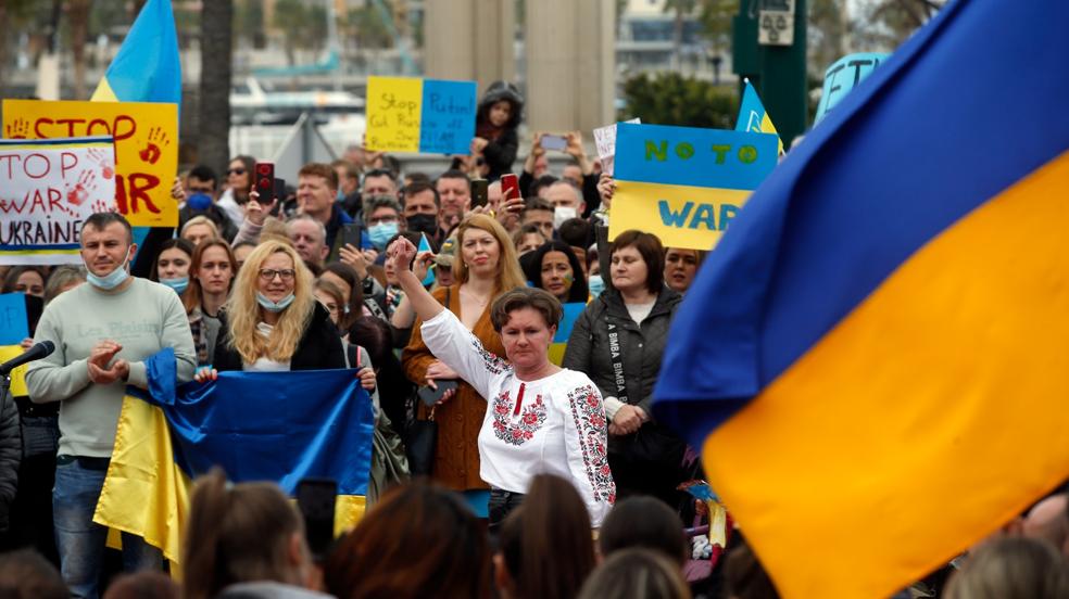 Ukrainians protest in Malaga - in pictures