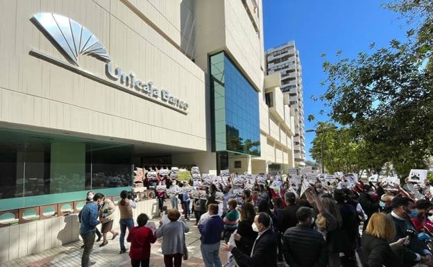 Residents of small villages protest in Malaga at Unicaja branch closure plans