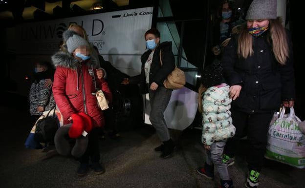 "We're so relieved to have got out of Ukraine with our children"