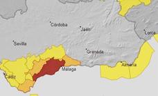 Red severe weather alerts activated on the Costa del Sol and in Malaga for torrential rain until midday Monday