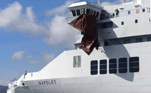 Malaga-Melilla passenger ferry collides with a container ship in the Alborán Sea