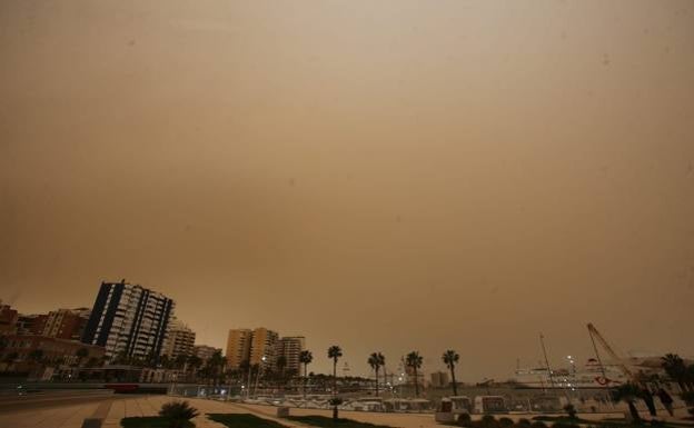 Many of Malaga’s public buildings, still stained brown from the muddy 'calima' rain in March
