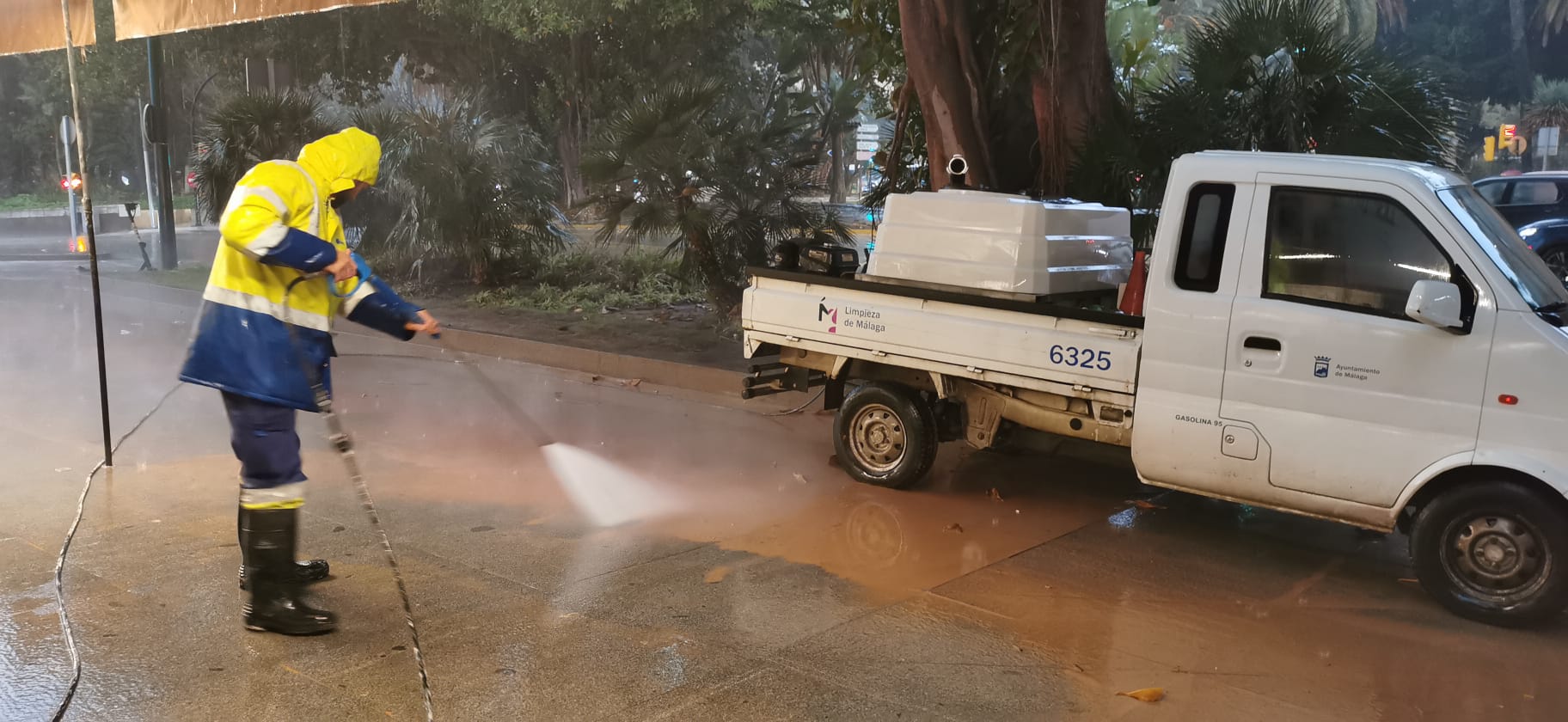 The Costa wakes to red-stained buildings and streets, and another amber alert with more heavy rain to come