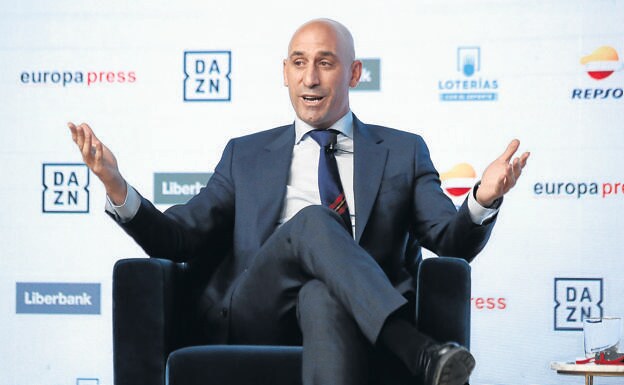 Spanish Football Federation president, Luis Rubiales, at an event in 2021. /EUROPA PRESS