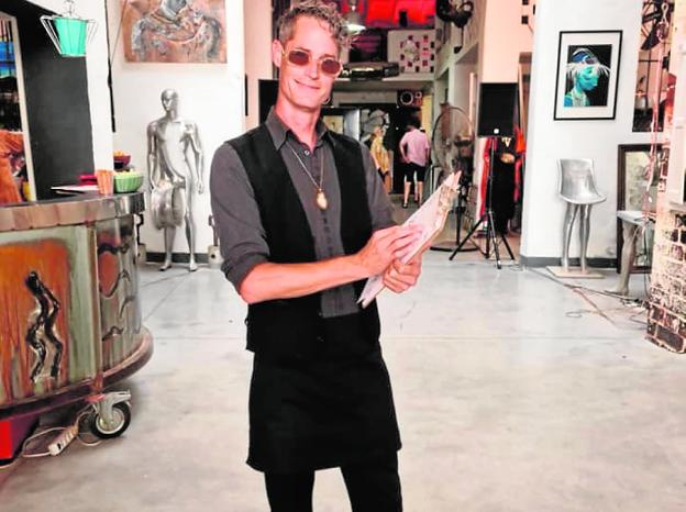 Leon in the Artsenal Inoxis gallery, which will host his charity slow fashion show. 