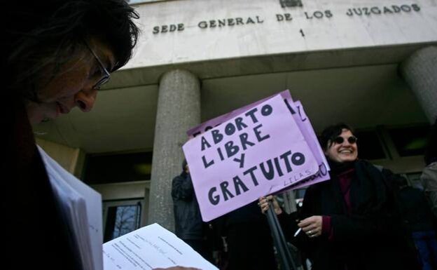 A demonstration in favour of free abortion, in Madrid. 