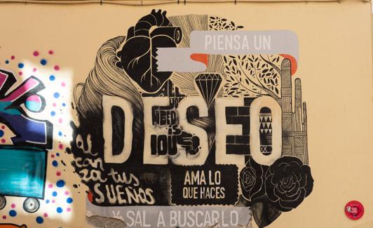 The mural created by BoaMistura for MAUS, found on Calle San Lorenzo. /SHAY CONAGHAN