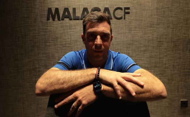 Malaga's head coach, Pablo Guede, during an interview with SUR. 
