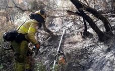 Teams of Infoca firefighters continue their efforts to extinguish the Mijas wildfire
