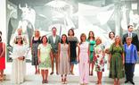 The partners of Nato leaders join Queen Letizia (centre) in front of Picasso's iconic Guernica on Wednesday this week./EFE