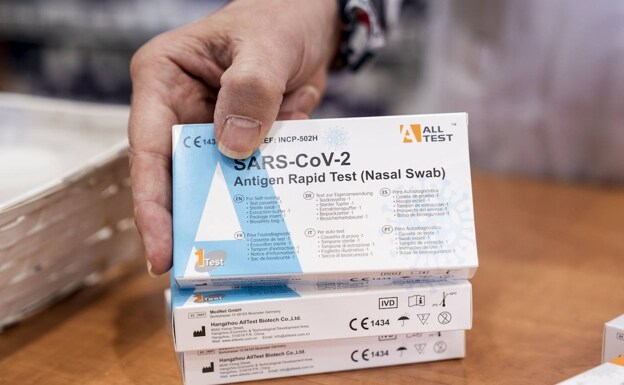 Antigen rapid test packs as sold in pharmacies