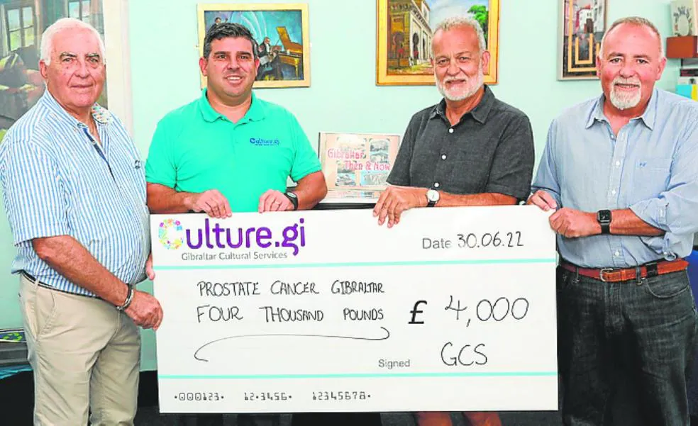 Donation to Prostate Cancer Gibraltar from sales of a book