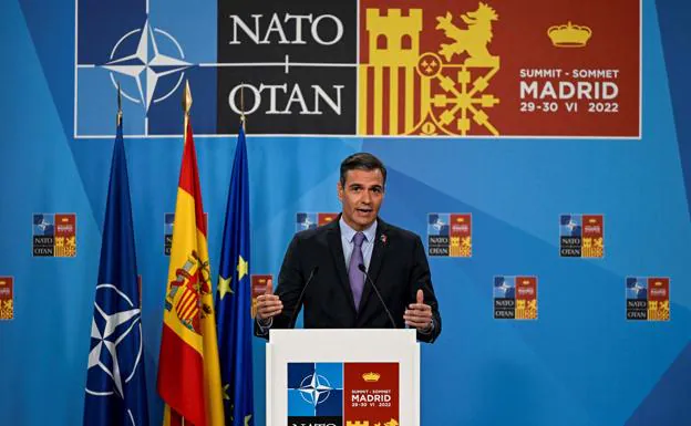 Pedro Sánchez during Nato's summit in Madrid. /AFP