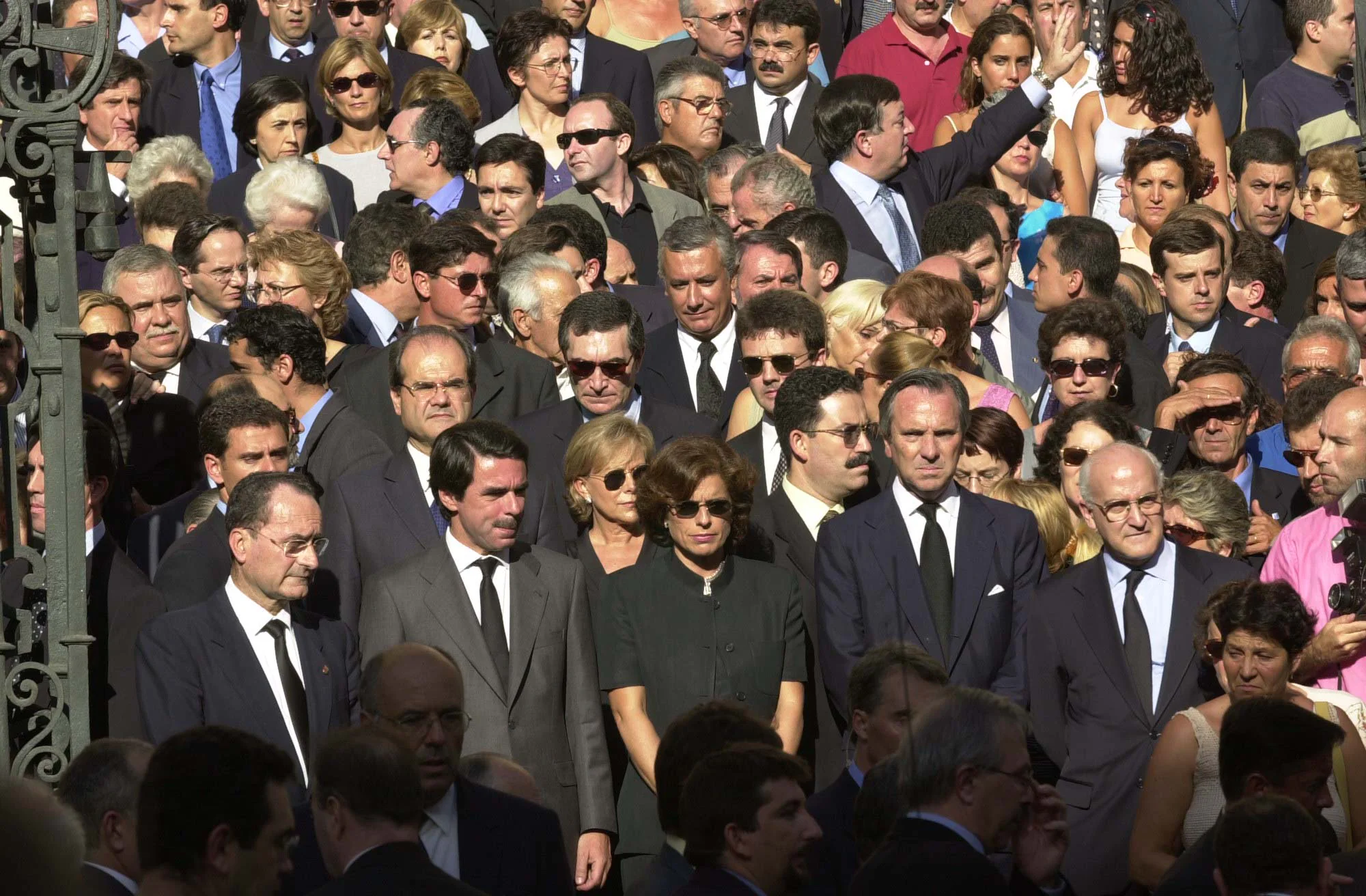 Mourners at Martín Carpena's funeral at Malaga Cathedral. 
