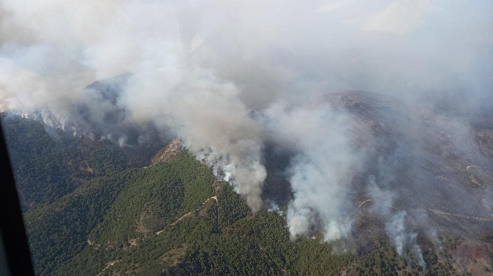 The Alhaurín el Grande fire, pictured from the air