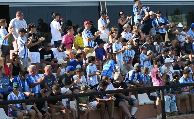 Malaga fans in full support at Saturday's match at the Marbella Football Centre. 