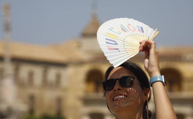 A tourist protects herself from the sun in Cordoba /EFE