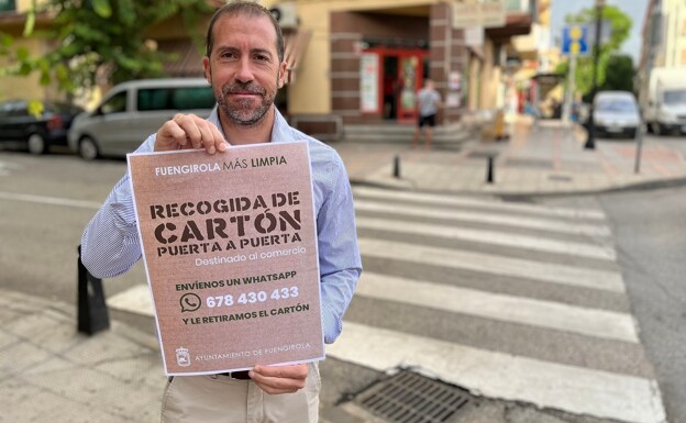 Councillor Hidalgo promotes the cardboard collection initiative. /SUR