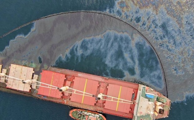Gibraltar takes preventive action to protect the water supply from the OS 35 bulk carrier's oil spill