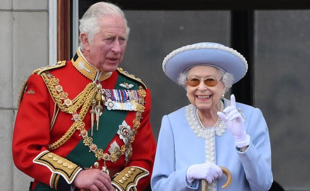 Prince Charles with the Queen on a balcony at Buckingham Palace, on June 2 this year, during the sovereign's Platinum Jubilee. 