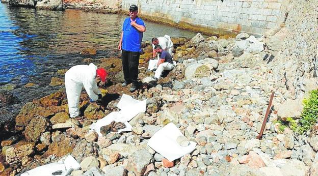 Affected beaches have been cleaned of oil by hand. / SUR