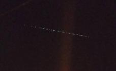 What was the strange line of lights in the night sky visible from Malaga and elsewhere in Andalucía?