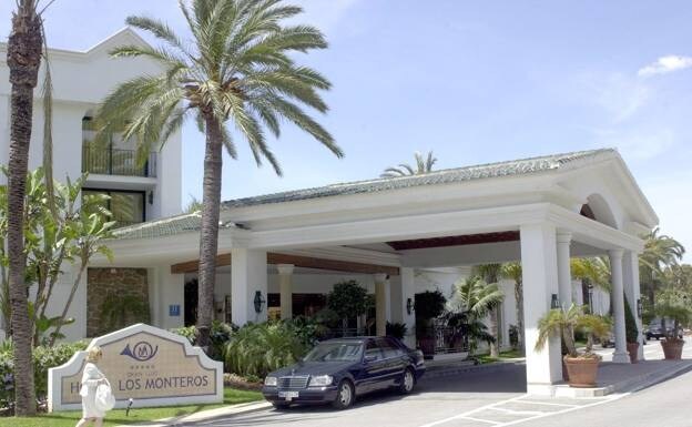 The entrance to Los Monteros hotel 