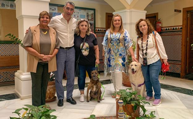 Mayor Víctor Navas announces the new rule to allow dogs access to municipal buildings. /Sur