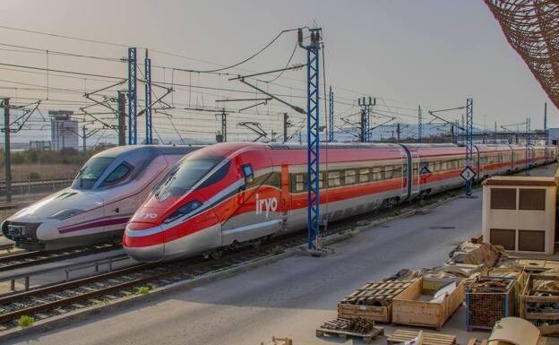 The red Iryo Frecciarossa trains are being tested at Los Prados in Malaga. 