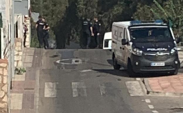 Police deployed at the scene of the shooting in Malaga. 