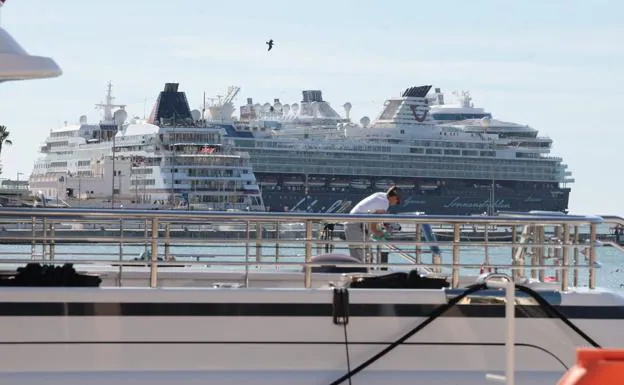 Two of the cruise ships that docked in Malaga Port on Friday./SALVADOR SALAS