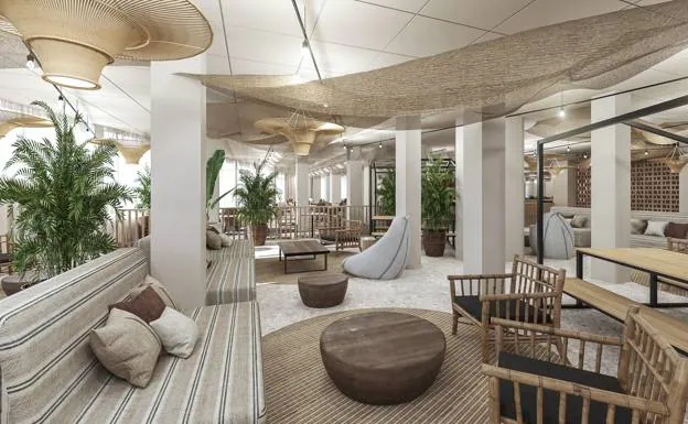 An image of how the hall at the new-style hotel will look. 