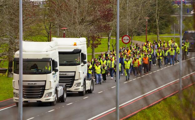 The previous hauliers' strike, in March. 