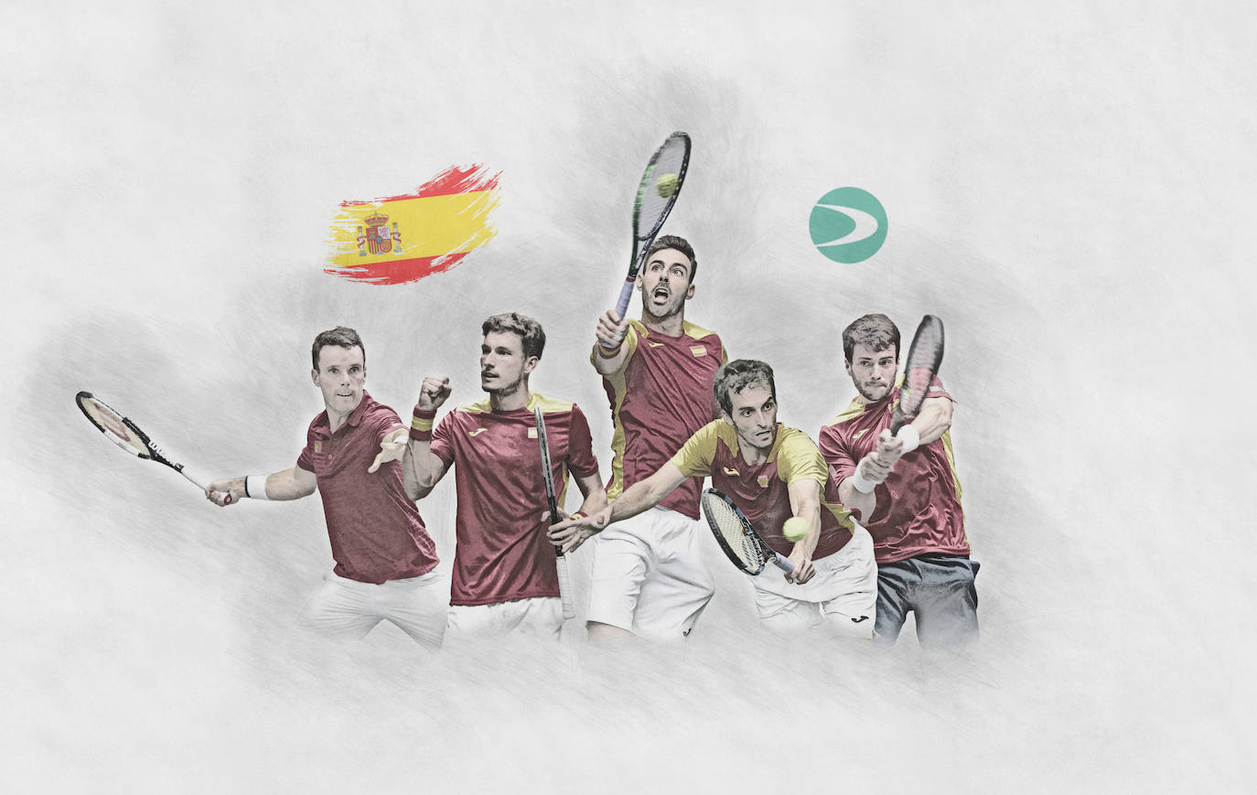 The Spanish players who will take part in the Davis Cup Finals. /JAVIER ROMERO
