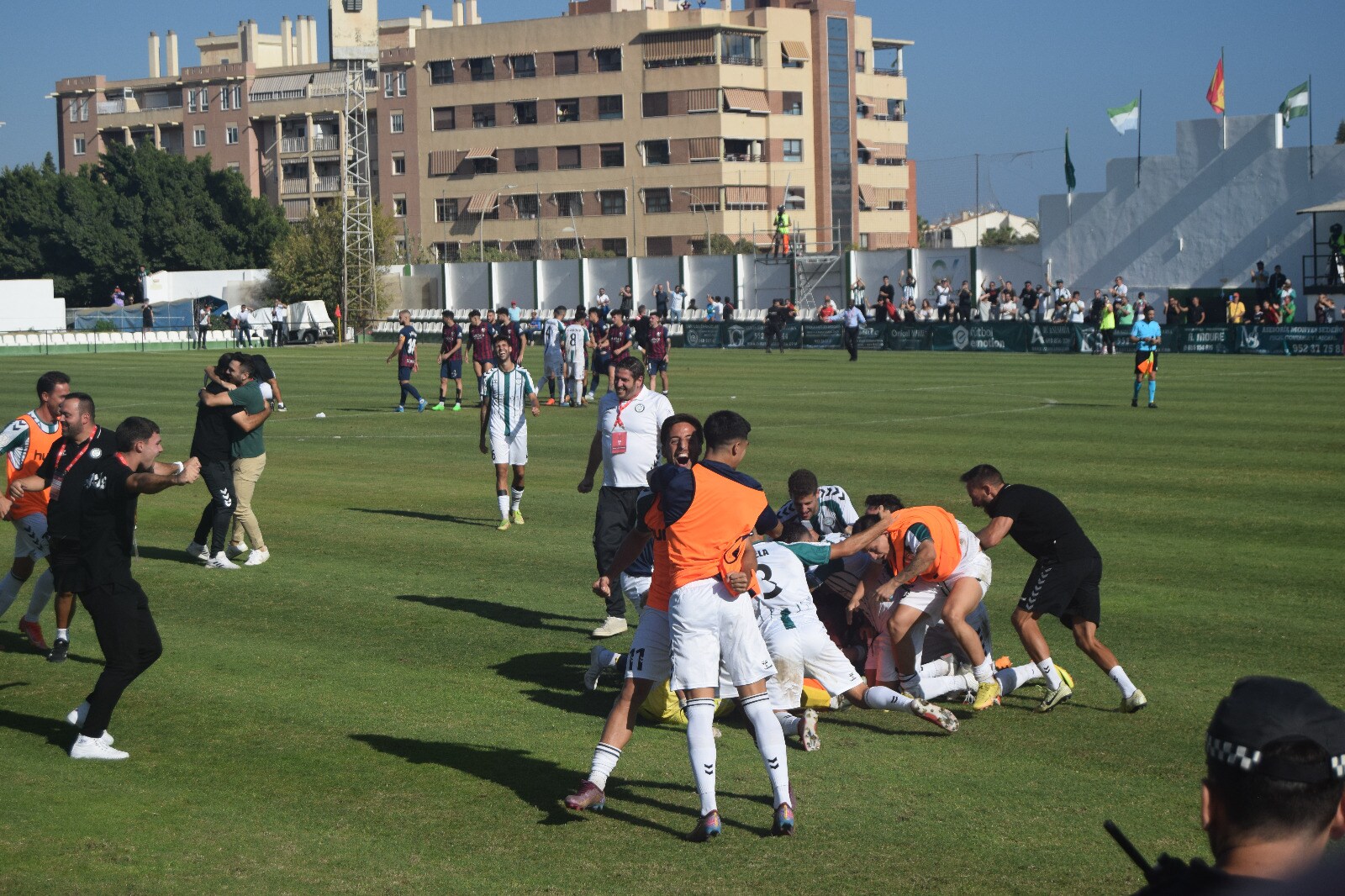 Torremolinos players celebrate progressing in the Copa del Rey. 