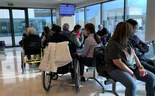 Patients at an emergency treatment unit in Valencia. 