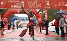 Kipkoech, winner of a very wet and windy Malaga Marathon, just misses out on course record