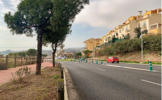 Part of the remodelled stretch of road in Benalmádena. 