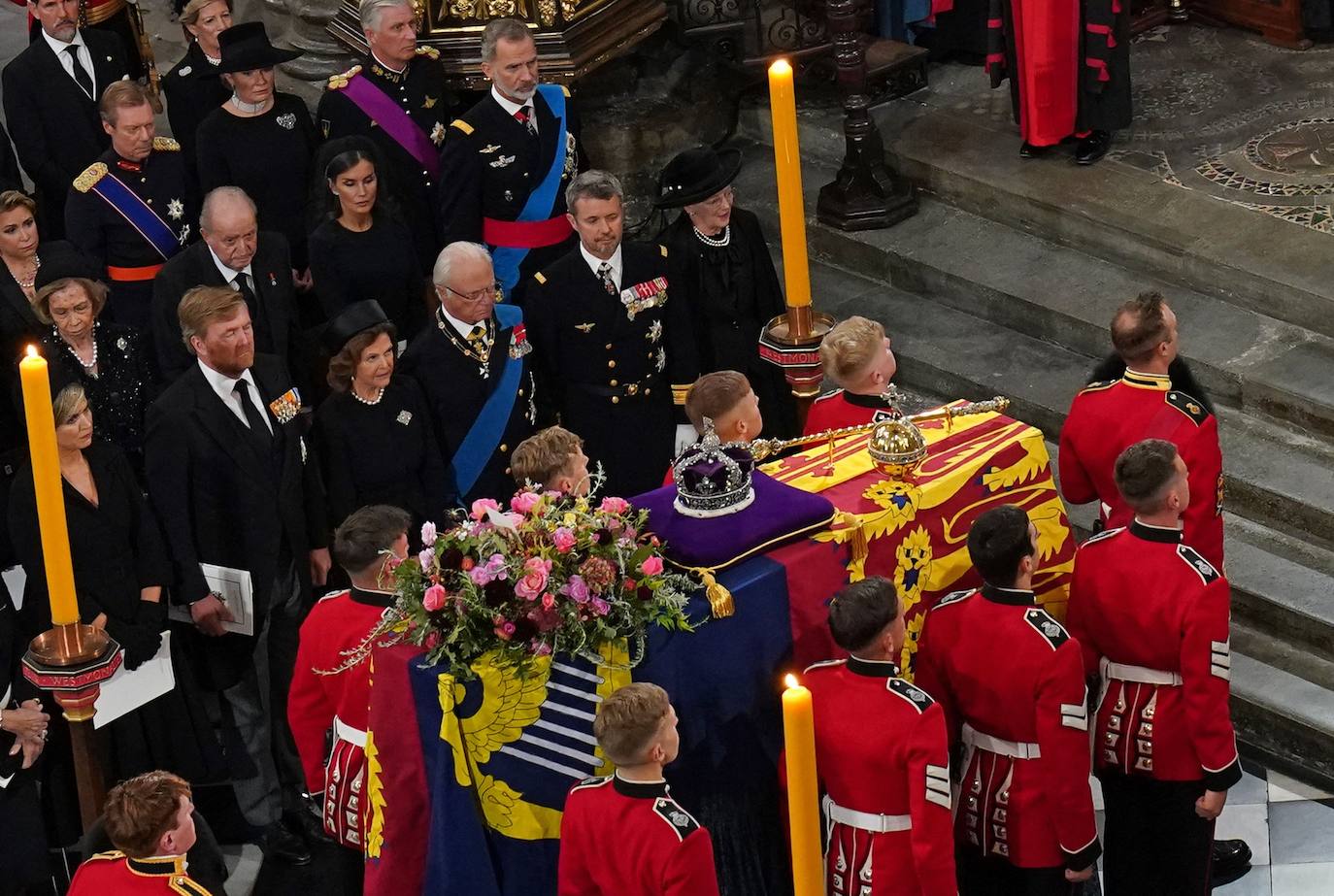 Spain's King and Queen as well as other royalty and world leaders attended the funeral of Queen Elizabeth II. /AFP
