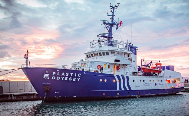 French ship 'Plastic Odyssey' which will call to Malaga port on Saturday. 