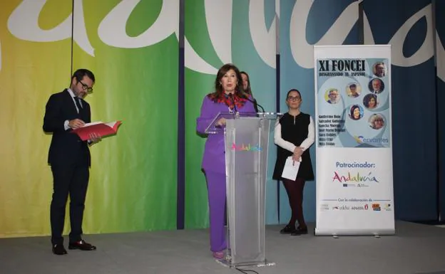 Junta delegate for Tourism, Culture and Sport, in Malaga province, Gemma del Corral, at a presentation for FONCEI 2023./