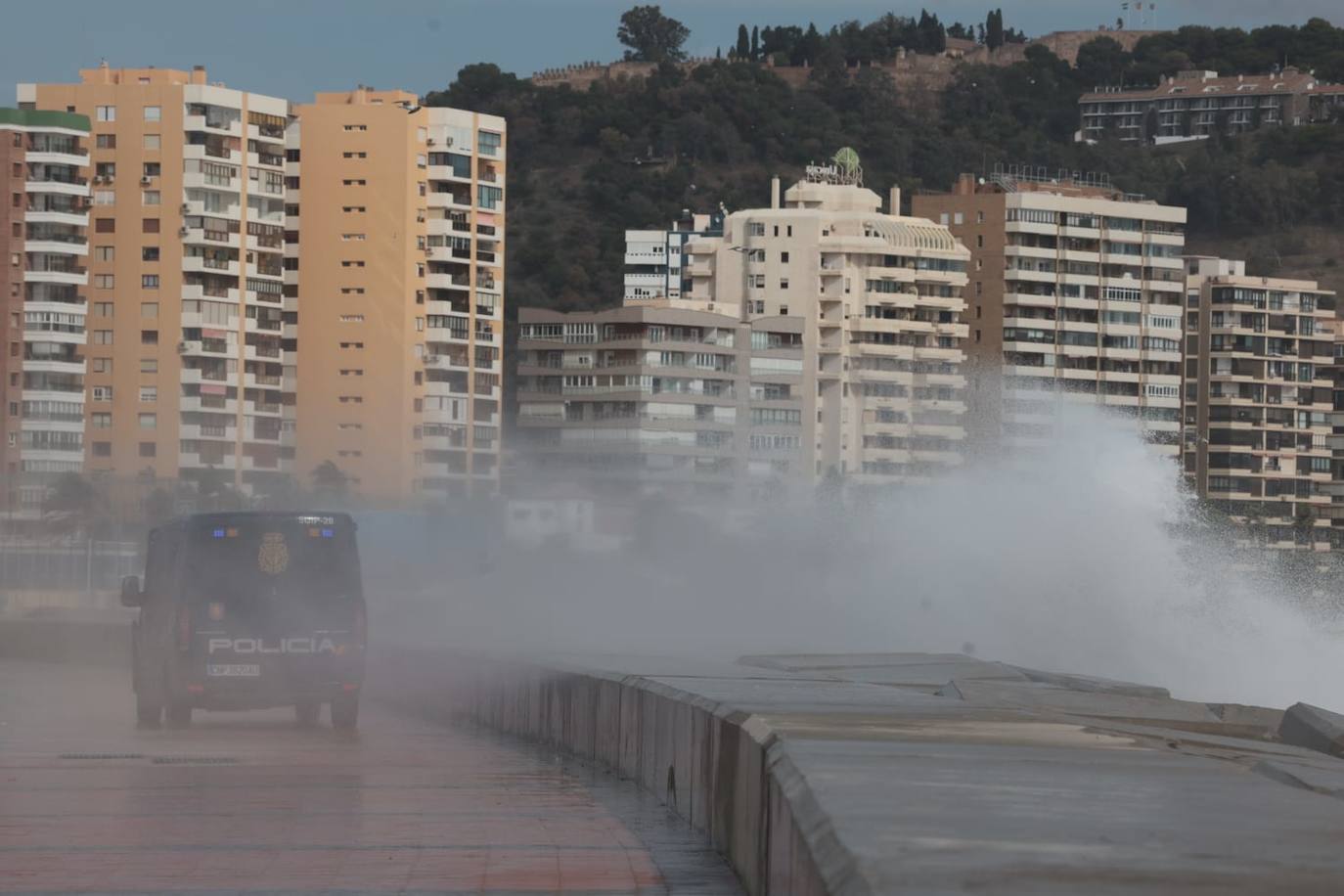 In pictures... strong winds and high waves batter the beaches of the Costa del Sol
