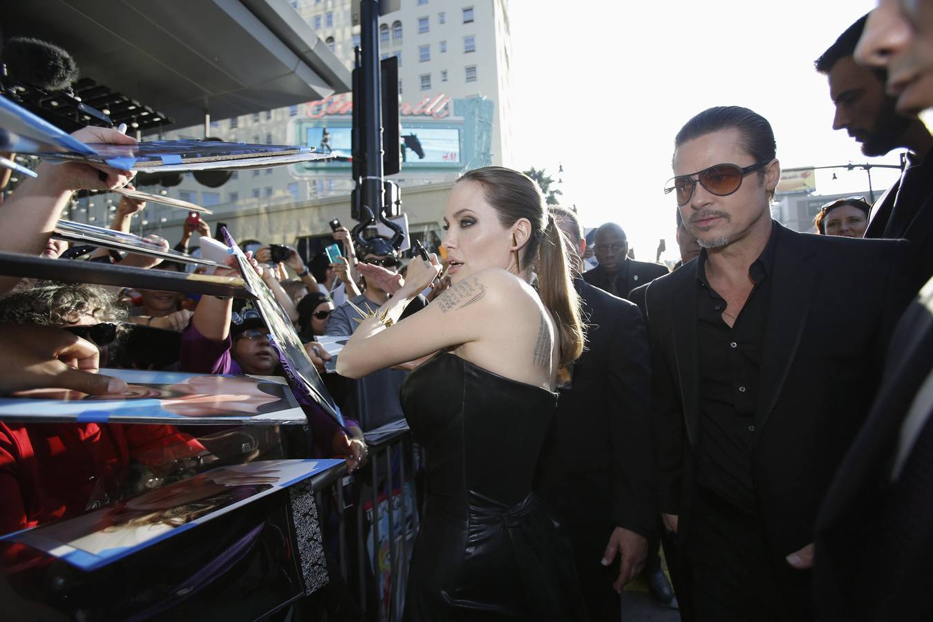 Brad Pitt y Angelina Jolie, en el estreno de 'Maléfica'