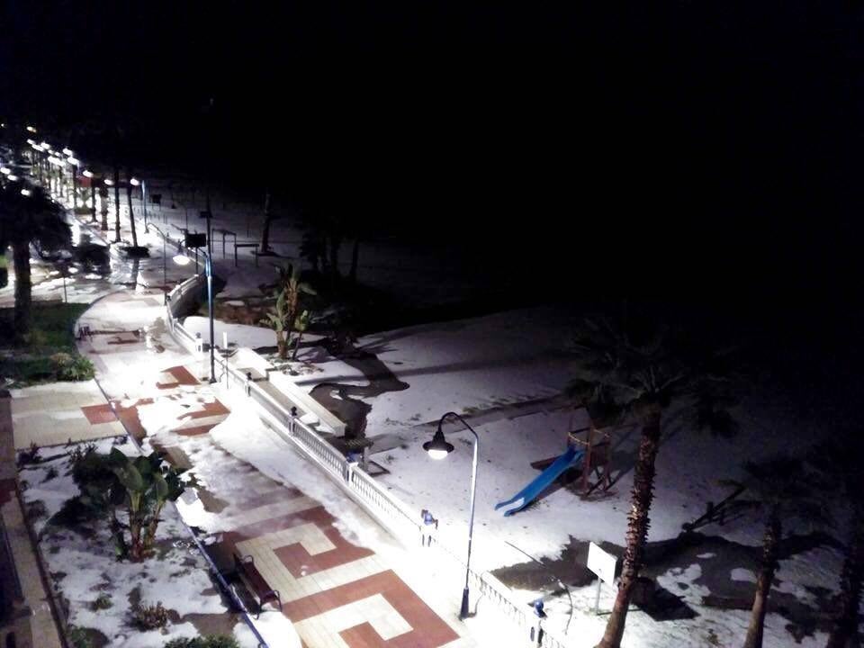 Fuerte granizada en Torrox