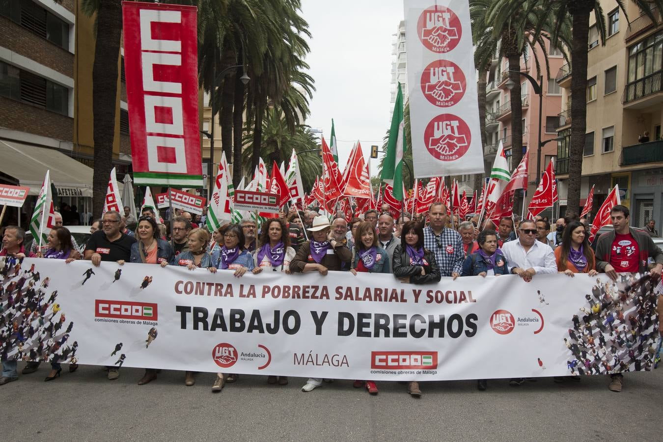 La manifestación del 1 de mayo de Málaga, en imágenes