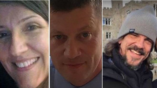 La víctimas del atentado: una profesora de origen español, un policía y un ingeniero estadounidense