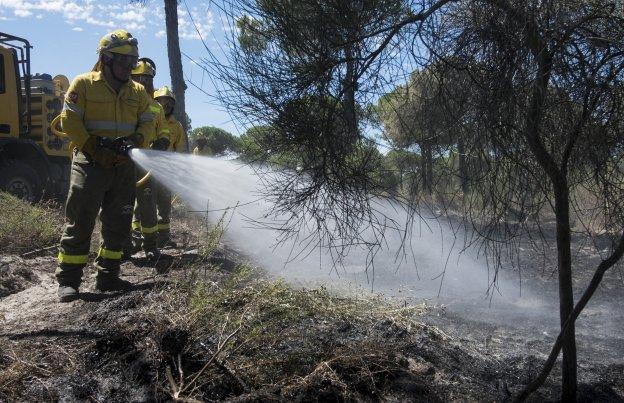 Controlado el incendio de Doñana a 7 kilómetros del corazón del parque